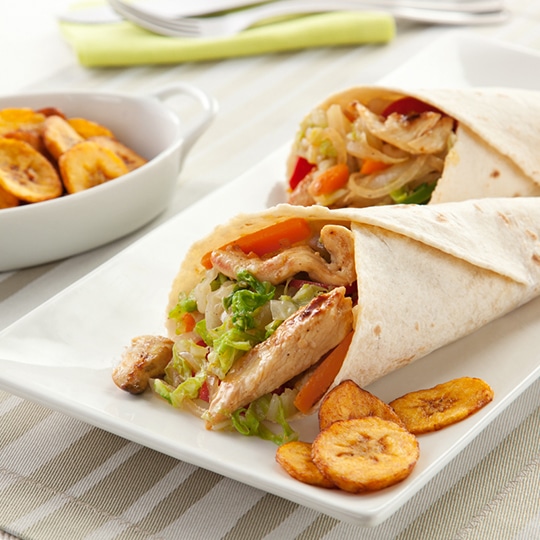 Wrap de frango e legumes